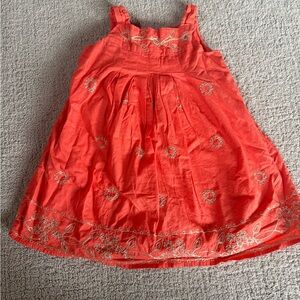 Embroidered Orange Dress